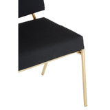 Lexa Chair, Black Linen, Gold Finish Frame - SE Home