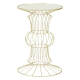 Yaxi Light Gold Finish Frame Table - SE Home