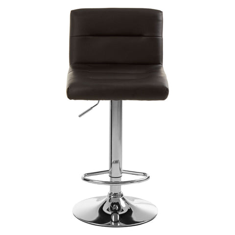 Dynasty Bar Stool In A Black Faux Leather With A Chrome Base - SE Home
