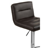 Dynasty Bar Stool In A Black Faux Leather With A Chrome Base - SE Home