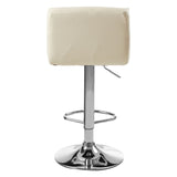 Dynasty Bar Stool In White Faux Leather With A Chrome Base - SE Home