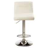 Dynasty Bar Stool In White Faux Leather With A Chrome Base - SE Home