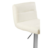 Dynasty Bar Stool In White Faux Leather With A Chrome Base - SE Home