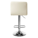 Table & Bar Stools Dynasty Bar Stool With Quilted Faux Leather And White & Chrome Finish