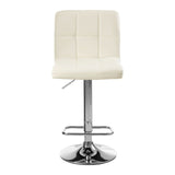 Dynasty Bar Stool With Quilted Faux Leather And White & Chrome Finish - SE Home
