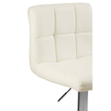 Dynasty Bar Stool With Quilted Faux Leather And White & Chrome Finish - SE Home