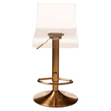 Table & Bar Stools Dynasty Bar Stool In Clear Acrylic With A Gold Finish Base