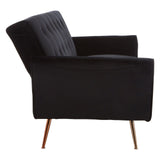 Hayton Black Velvet Sofa Bed - SE Home