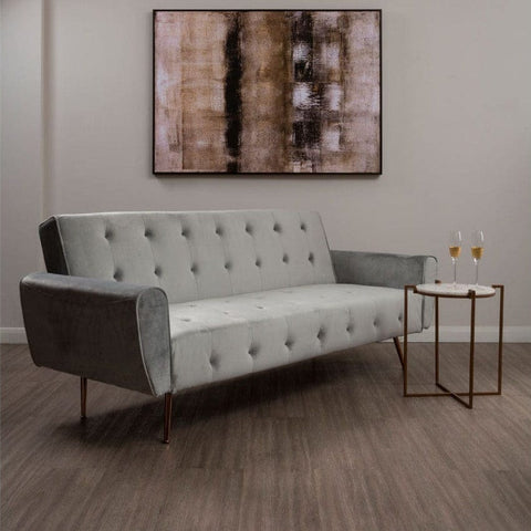 Hayton Grey Velvet Sofa Bed - SE Home