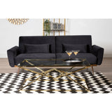 Hatton Black Velvet Sofa Bed - SE Home