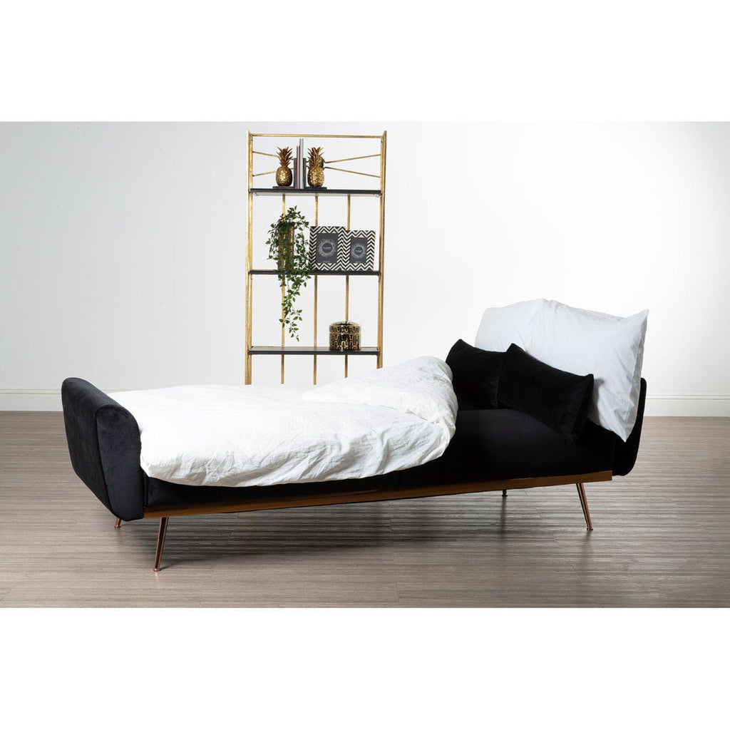 Hatton Black Velvet Sofa Bed SE Home