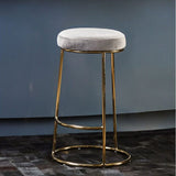 New York Bar Stool In Grey Velvet & Gold - SE Home