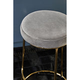 New York Bar Stool In Grey Velvet & Gold - SE Home