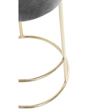 New York Bar Stool In Grey Velvet & Gold - SE Home