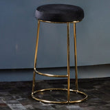 New York Bar Stool In Black Velvet & Gold - SE Home