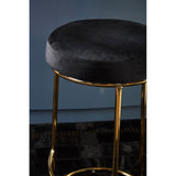 New York Bar Stool In Black Velvet & Gold - SE Home
