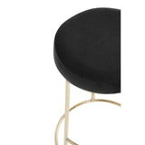 New York Bar Stool In Black Velvet & Gold - SE Home