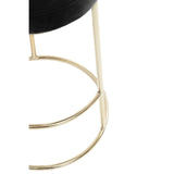 New York Bar Stool In Black Velvet & Gold - SE Home