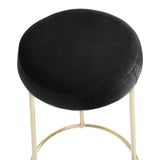 New York Bar Stool In Black Velvet & Gold - SE Home
