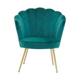 Arm Chairs, Recliners & Sleeper Chairs Ocean Emerald Green Velvet Scalloped Chair