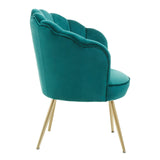 Ocean Emerald Green Velvet Scalloped Chair - SE Home