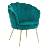 Arm Chairs, Recliners & Sleeper Chairs Ocean Emerald Green Velvet Scalloped Chair