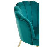 Ocean Emerald Green Velvet Scalloped Chair - SE Home