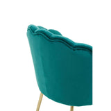 Ocean Emerald Green Velvet Scalloped Chair - SE Home