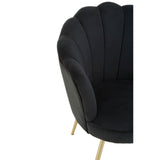Arm Chairs, Recliners & Sleeper Chairs Ocean Black Velvet Scalloped Chair