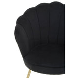 Arm Chairs, Recliners & Sleeper Chairs Ocean Black Velvet Scalloped Chair