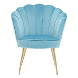 Arm Chairs, Recliners & Sleeper Chairs Ocean Aqua Velvet Scalloped Chair