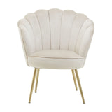 Ocean Mink Velvet Scalloped Chair - SE Home
