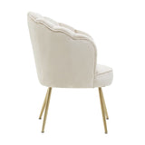 Ocean Mink Velvet Scalloped Chair - SE Home
