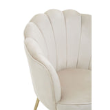 Ocean Mink Velvet Scalloped Chair - SE Home