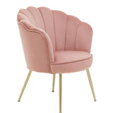 Ocean Pink Velvet Scalloped Chair - SE Home