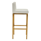 Dynasty Bar Chair White Leather Effect - Tall - SE Home