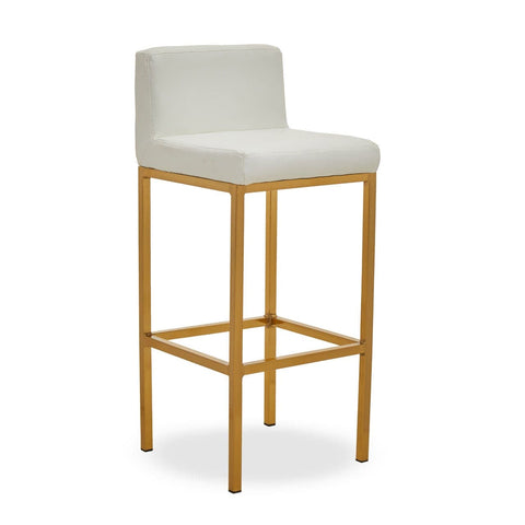 Table & Bar Stools Dynasty Bar Chair White Leather Effect - Tall