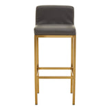 Dynasty Bar Chair Dark Grey Leather Effect - Tall - SE Home