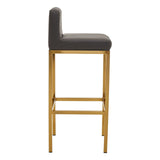 Dynasty Bar Chair Dark Grey Leather Effect - Tall - SE Home