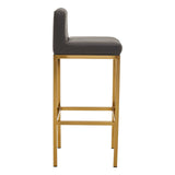 Table & Bar Stools Dynasty Bar Chair Dark Grey Leather Effect - Tall
