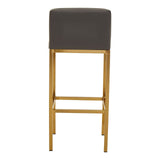 Dynasty Bar Chair Dark Grey Leather Effect - Tall - SE Home