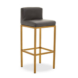 Dynasty Bar Chair Dark Grey Leather Effect - Tall - SE Home