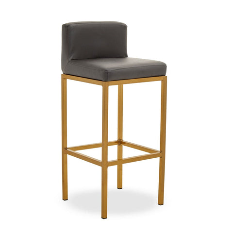 Dynasty Bar Chair Dark Grey Leather Effect - Tall - SE Home
