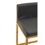 Dynasty Bar Chair Dark Grey Leather Effect - Tall - SE Home