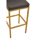 Dynasty Bar Chair Dark Grey Leather Effect - Tall - SE Home