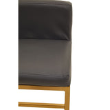 Dynasty Bar Chair Dark Grey Leather Effect - Tall - SE Home