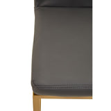 Dynasty Bar Chair Dark Grey Leather Effect - Tall - SE Home
