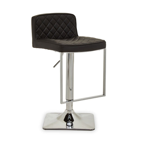 Dynasty Bar Chair In Black Leather Effect - SE Home