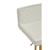 Table & Bar Stools Dynasty Bar Chair In White With Leather Effect With Gold Base