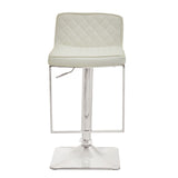Dynasty Bar Chair In White Leather Effect - SE Home